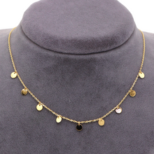 Real Gold Minimalist Charms Dangler Hanging Necklace 6874 N1419