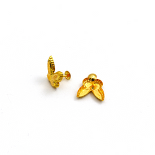 Real Gold GZVC Butterfly Studs with Long Screw Tops Perfect for Ear and Nose Piercings E1892