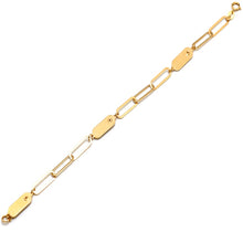 Real Gold Paper Clip Pearl Stone Bracelet (19 cm) - Model 0132 BR1698