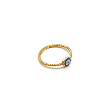 Real Gold Evil Eye Rope Twisted Ring 7060 (SIZE 8) R2449