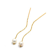 Real Gold Pearl Hanging Earrings Set - Model 2492 E1956