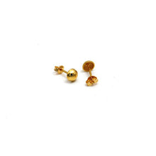 Real Gold Doom with Open Back Stud Earring Set 0047 E1870