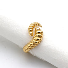 Real Gold Twisted Ring 0194 (Size 8) R2823