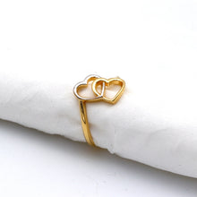 Real Gold 2 Color 2 Heart Ring 7802-YW (Size 5) R2844