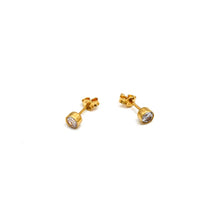 Real Gold Stone Stud Earring Set 0132 E1868