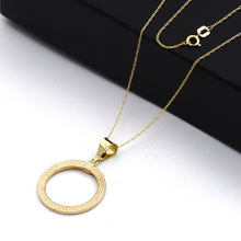 Real Gold Round 2 Side Maze Hoop Necklace - Model 5571 CWP 2007