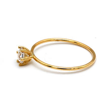 Real Gold Classic Round Stone Ring 0044 (Size 5) R2770