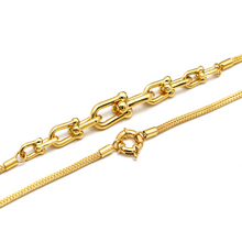 قلادة من الذهب الحقيقي وصلات سميكة صلبة مع سلسلة صلبة من القمح المستدير (45 سم) 4865 N1366 GZTF