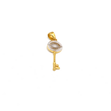 Real Gold 2 Color Key Round Compass Pendant 1669 P 1906
