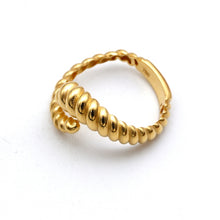 Real Gold Twisted Ring 0194 (Size 7) R2824