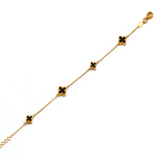 Real Gold GZVC 4 Clover Black Bracelet - Luxury, Unique, and Elegant Design - Style 0802 Design  BR1688
