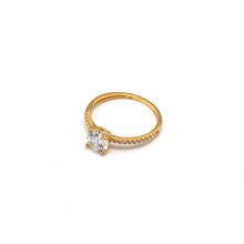 Real Gold Solitaire Stone Wedding & Engagement Ring 0364 (Size 5) R2492