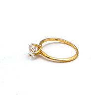 خاتم حجري فردي أنيق من الذهب الحقيقي 0016 (مقاس 5) R2722