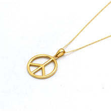 Real Gold Peace Symbol Necklace 0181 CWP 2027