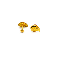 Real Gold Leaf Studs with Long Screw Tops Perfect for Ear and Nose Piercings E1888