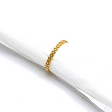 Real Gold Plain Beads Twisted Unisex Engagement Ring 1066 (Size 8) R2443
