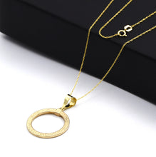 Real Gold Round 2 Side Maze Hoop Necklace - Model 5571 CWP 2007