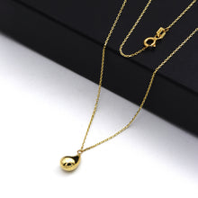 Real Gold Plain Teardrop Necklace (40 cm) 0146-4 N1474