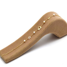 Real Gold 4 Pearl with 3 Heart Bracelet 2222 (19 C.M) BR1849