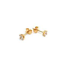 Real Gold Flat Base Stone Stud Earrings Set - Model 0039 E1964