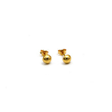 Real Gold Doom with Open Back Stud Earring Set 0047 E1870