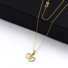 Real Gold 2 Connected Heart Necklace - Model 0204 CWP 1976