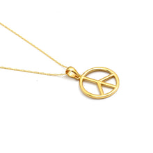 Real Gold Peace Symbol Necklace 0181 CWP 2027