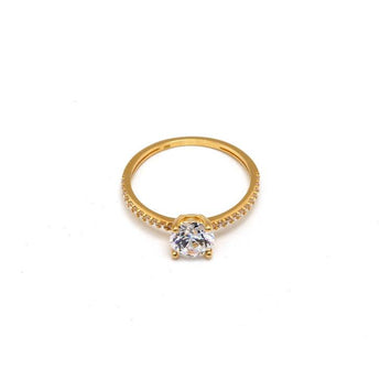 Real Gold Solitaire Stone Wedding & Engagement Ring 0364 (Size 6) R2487