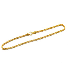 Real Gold Plain Rope Chain Bracelet (21 C.M) - Model 7130 BR1864