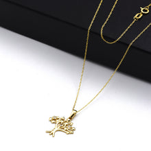 Real Gold Three Stone Tree Heart Necklace - Model 0251 CWP 1999