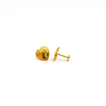 Real Gold Leaf Heart Studs with Long Screw Tops Perfect for Ear and Nose Piercings E1891