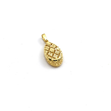 Real Gold Glittering Net Oval Pendant - Model 0337 P 1956