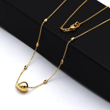 Real Gold 1 Teardrop with Textured Roller Adjustable Size Necklace (40+5 = 45 C.M) 1676 N1539
