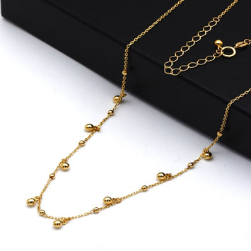 Real Gold 17 Dangler Balls Adjustable Size Necklace (40+5 = 45 C.M) 1246 N1544