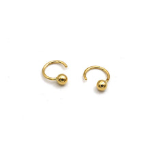 Real Gold 4MM Ball Hook Earrings Set - Model 3811 E1908