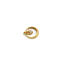 Real Gold 3 Stone Luck Heart in Round Design Pendant 0435 P 1937