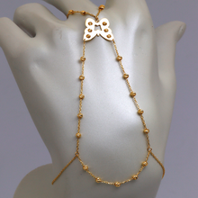 Real Gold Finger Bracelet with Hand Wrist Chain Beads With Butterfly Luxury Bracelet 9459 BR1644