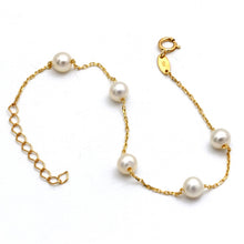 Real Gold 5 Pearl 5MM Bracelet 2489 (19 C.M) BR1850