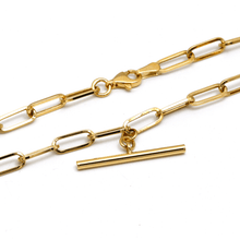 Real Gold Paper Clip With Rod Bar Necklace 1862 (40 CM) N1443