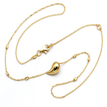 Real Gold 1 Teardrop with Textured Roller Adjustable Size Necklace (40+5 = 45 C.M) 1676 N1539