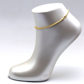 Real Gold Plain Rope Chain Anklet 7130 (26 C.M) A1348