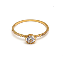 خاتم حجري دائري من الذهب الحقيقي 0165 (مقاس 6.5) R2753