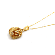 Real Gold 4 Ring Twisted Necklace 9807 CWP 1890