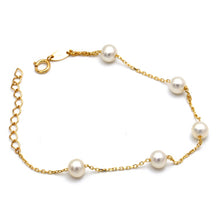 Real Gold 5 Pearl 5MM Bracelet 2489 (19 C.M) BR1850