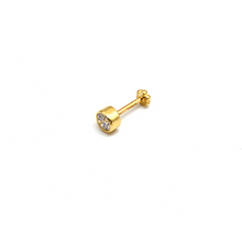 ثقب الأنف بحجر مستدير من الذهب الحقيقي مع قفل لولبي NP1012 0010 