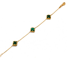 Real Gold GZVC 3 Clover Green Bracelet - Luxury, Unique, and Elegant Design - Style 1874, Design BR1665