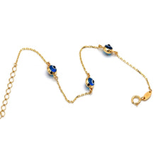 Real Gold 3 Evil Eye Bracelet 0228 (19 C.M) BR1856