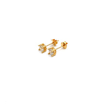 Real Gold Fine Heart Stone Stud Earrings Set - Model 0207 E1966