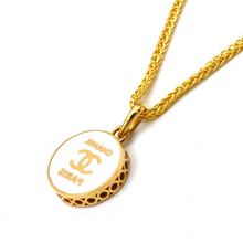 Real Gold GZCH Round Plain Luxury Pendant 0856/3 With Wide Wheat 1.5 MM Thick Chain 4170 CWP 1913