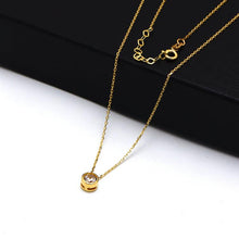 Real Gold Adjustable Necklace with Movable Round Stone - Model 0098 N1437